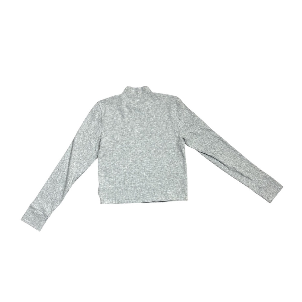 American Eagle Outfitters Gray Ribbed Mock Neck‎ Long Sleeve Crop Top Women's XL - Picture 6 of 6